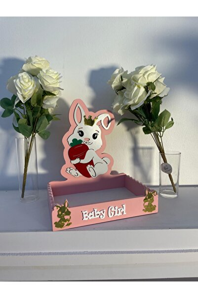 Generica ستاند خشبي للمواليد لون زهري قياس 30*20*40 سم