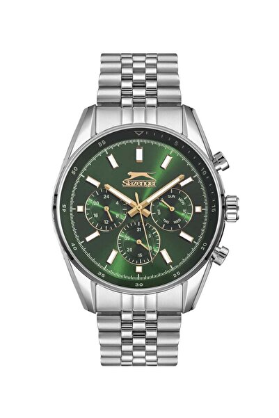 Slazenger Sl.09.1934.2 Men's Wristwatch Silver Inside Green Color