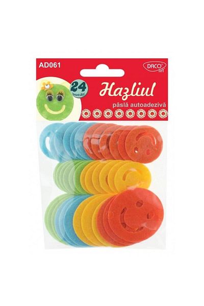 daço DACO Hazliul Self-Adhesive Smiles, 24 Pieces/Set, Multicolor,