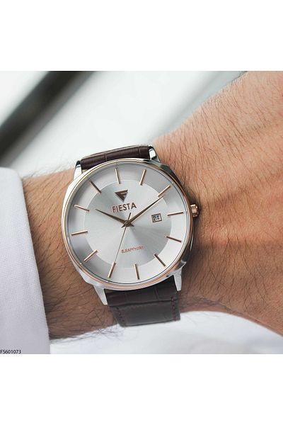 Fiesta Fs601073 Men's Wrist Watch with Leather Band