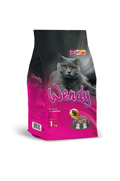WENDY - with turkey - Dry food for all cat breeds, 1 KG