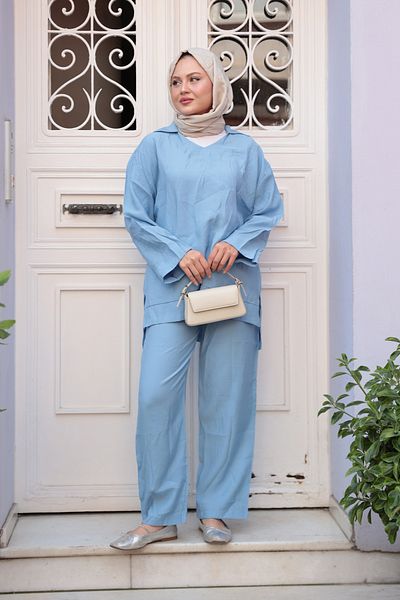 LOCCO Women's Double Suit Baby Blue