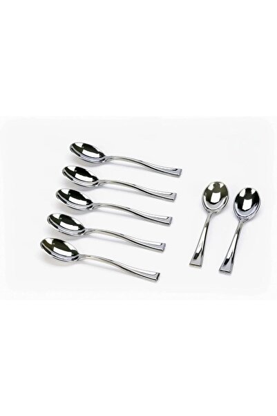 Ideal Pack Silver Plastic Spoons – 25PCS Heavy Duty Disposable Cutlery Set