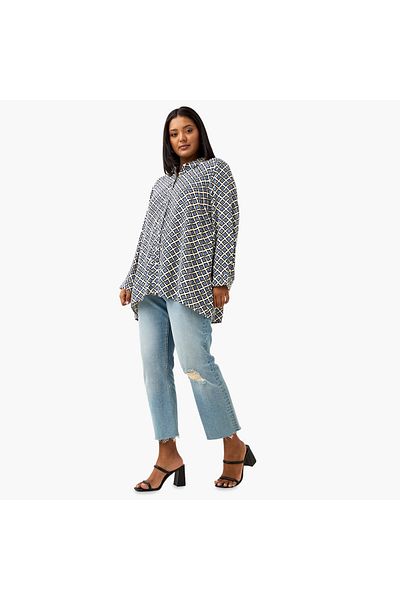 Ulla Popken Plus Size Ulla Popken All-Over Print Shirt