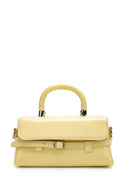 minebag Γυναικεία τσάντα χιαστί Nora Butter Yellow με λεπτομέρεια από συνθετικό δέρμα