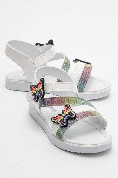 CCWAY AYAKKABI Children's Butterfly Sandals White