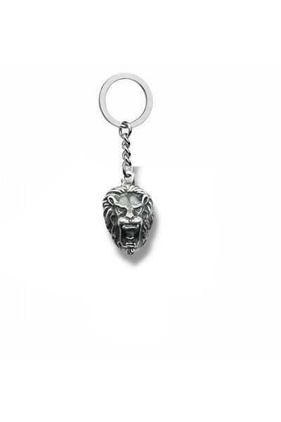 Herşey Nota Majestic Lion – Unisex Metal Keychain with Lion Head Figure