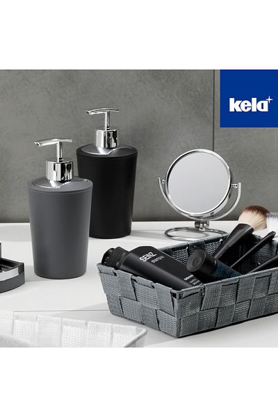 Kela Soap dispenser MARTA plastic gray H 17cm / Ø 8cm / 350
