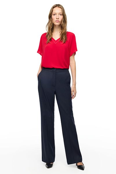 Perspective High Waist Straight Leg Blended Pants