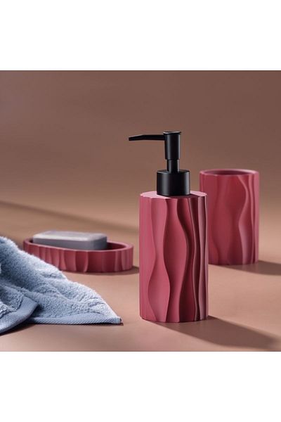 Kela Merida soap dispenser polyresin raspberry red 19.0cm 7.0cm 200.0ml