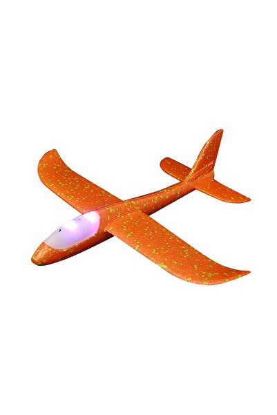 huitich Orange Hand Throwing Foam Airplane with LED Lights 48x16x6cm