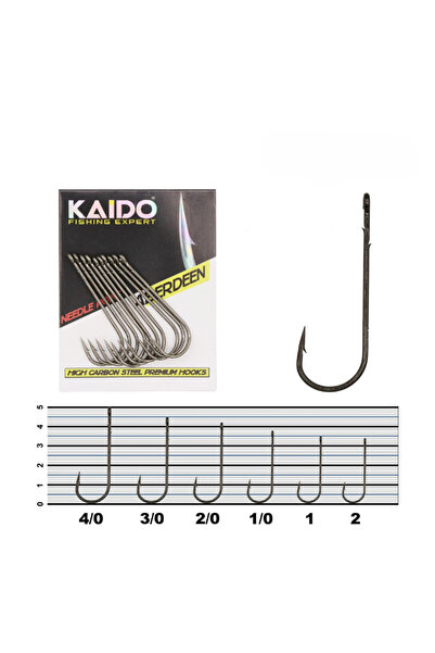 Kaido 1108 Aberdeen Worm Black Nikel Olta İğnesi (10 pcs)