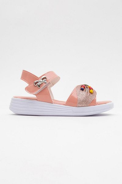 CCWAY AYAKKABI Children's Beaded Sandals 22-25 Powder