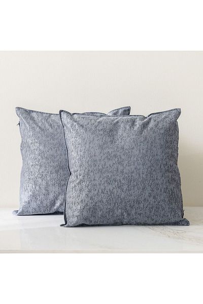 Danube Home Meadow Cushion Cover Set of 2 - Dark Grey - 45x45 cm | Polyester Couch Pillow Cover 811500137801