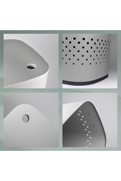 Kela Malaga chair laundry basket light gray metal 39.5x29.5x57.5cm