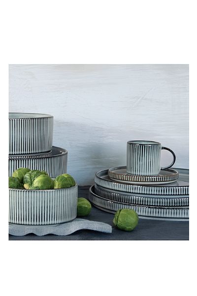 EasyLife Domus Glossy Glaze Coated Ceramic Bowl Blue Grey 20.5cm