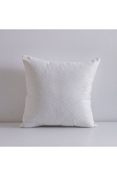 Danube Home Gleam Solid Texture Cushion Cover - White - 45x45 - cm | Cotton Couch Pillow Cover