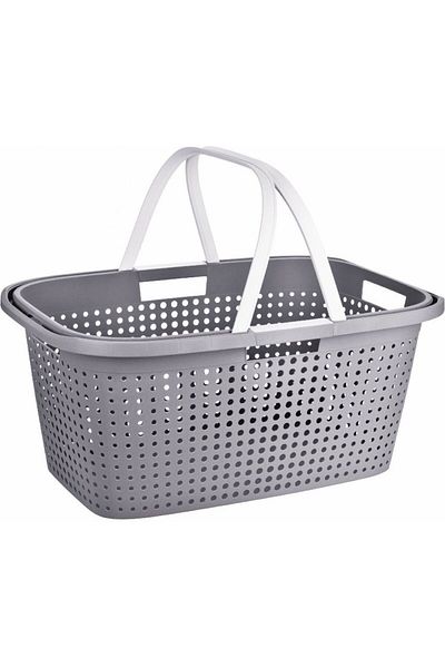 Excellent Laundry basket with handles 60 x 40 cm gray