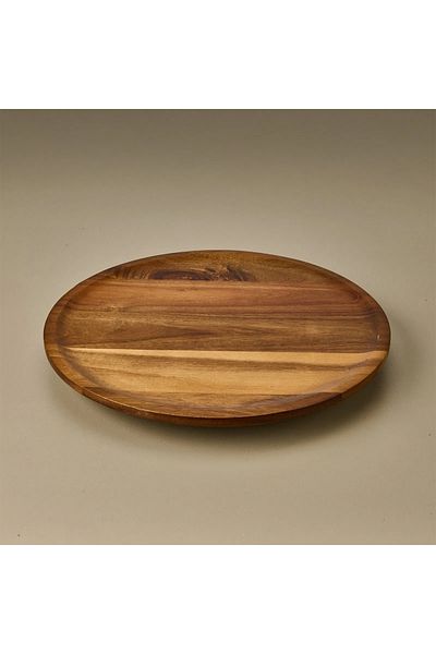 AROW Acacia Round Rotating Presentation Plate 35 cm