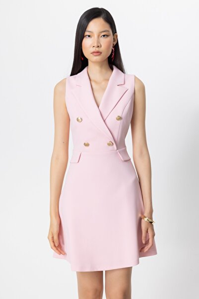 Ekol Ceket Yaka Kolsuz Elbise