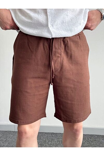 He Brand Men's Brown Linen Shorts & Capri