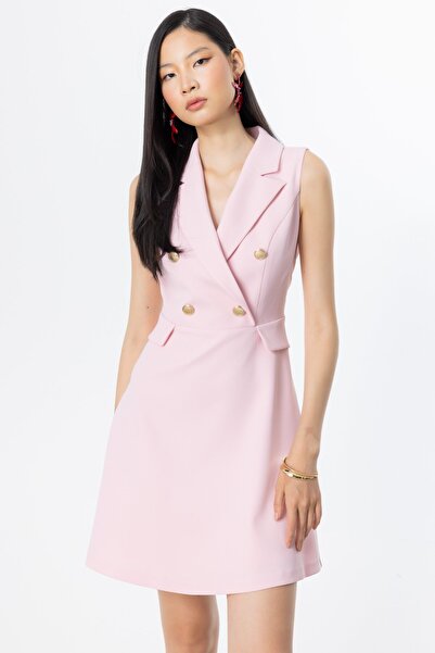 Ekol Ceket Yaka Kolsuz Elbise