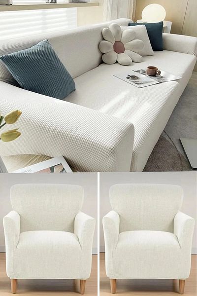 probak - Lycra Sofa Bed Sofa Cover, Sofa Cover Pitikare Pattern 3 3 1 1 Set