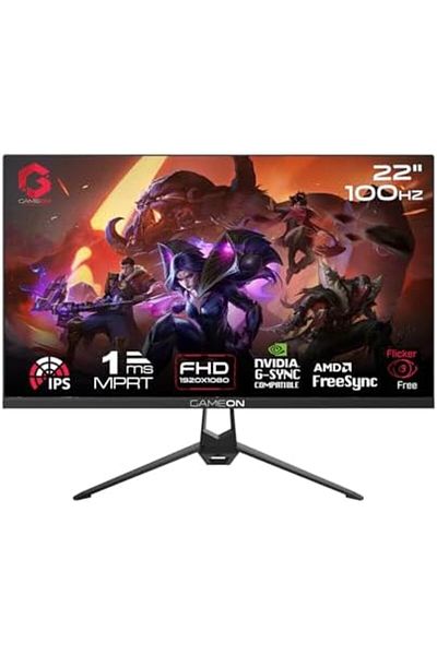 GAMEON GAMEON GOES 22 FHD 100 IPS, 22-Inch IPS Gaming Monitor, Full HD 1080p, 100Hz, 1ms MPRT, LED Display,