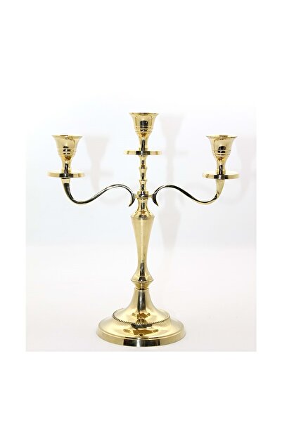 Store Pirinç 3'Lü Şamdan 27*23 Cm