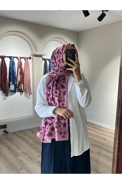 Merwiss Blom Pattern Soft Pink Shawl