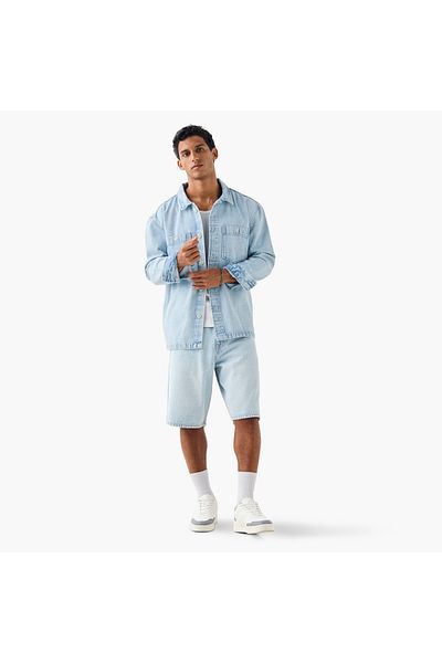 Lee Cooper Relaxed Fit Denim Shirt with Chest Pockets