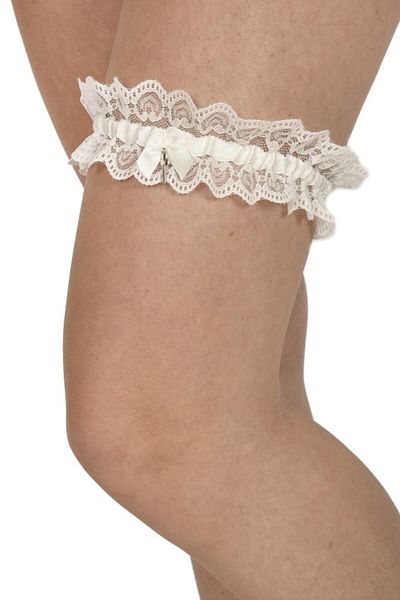 Lemila Lace garter, with key accessory, antique white