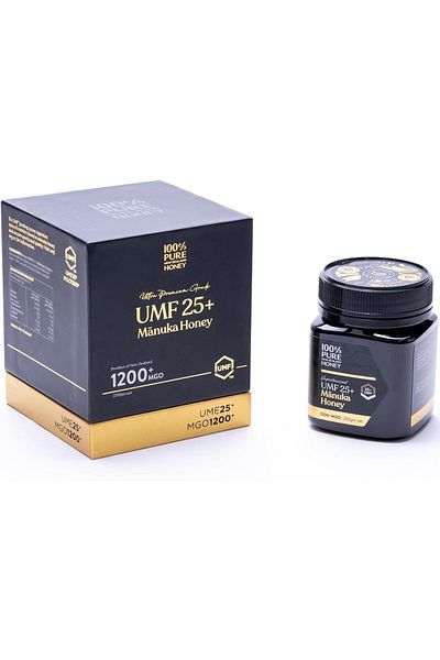 100% Pure New Zealand Honey Manuka UMF 25+ (MGO 1197+) Raw Manuka 8.8 Oz (250g Bottle) Non-GMO Ultra