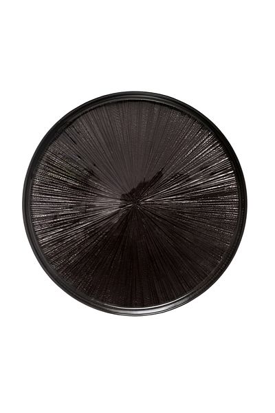 Secret de Gourmet Elegant Round Shaped Glass Astra Dinner Plate Black 28cm