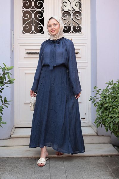 LOCCO Women's Collar Lace Detailed Double Suit Navy Blue