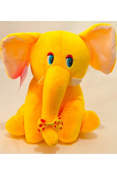 Pufline Cute Elephant, Plush Elephant Toy with Bow