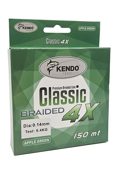 Kendo Classic 4X 150m Apple Green Braided Rope 0.10mm