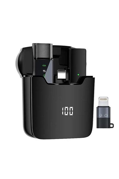 wirsen Premium Lavalier Microphone, WIRSEN®, Wireless, USB-C & Lightning Adapter
