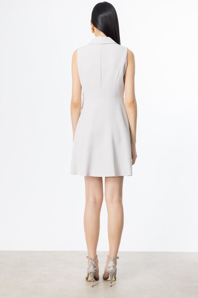 Ekol Ceket Yaka Kolsuz Elbise