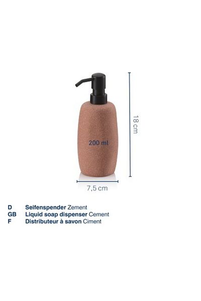 Kela Dozator sapun Roda cement terra 7.5x7.5x18.0cm 200.0ml