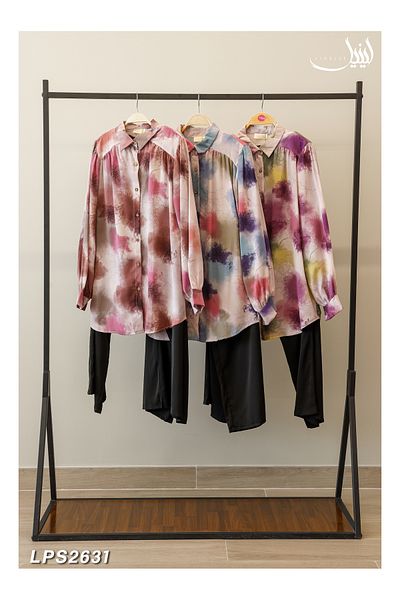LINELLE Ladies Co-ord Pant Set- Printed Shirt and Solid Pant with Long Sleeves.
