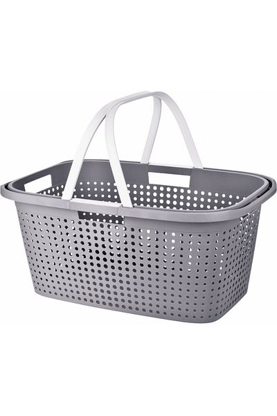 Excellent Laundry basket with handles 60 x 40 cm gray