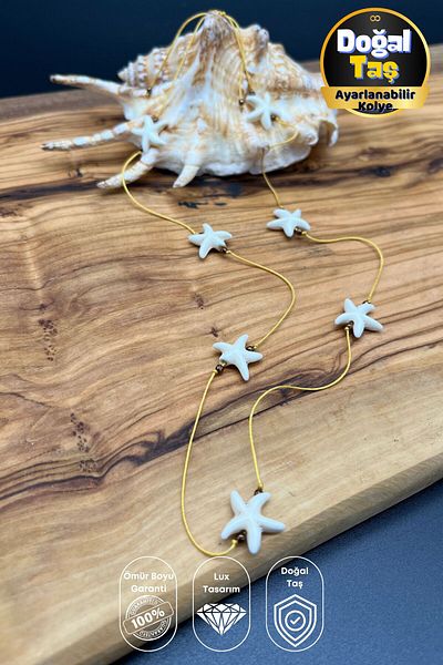 Balzamin Design Sea Breeze Adjustable Ghost Necklace with Starfish Figure
