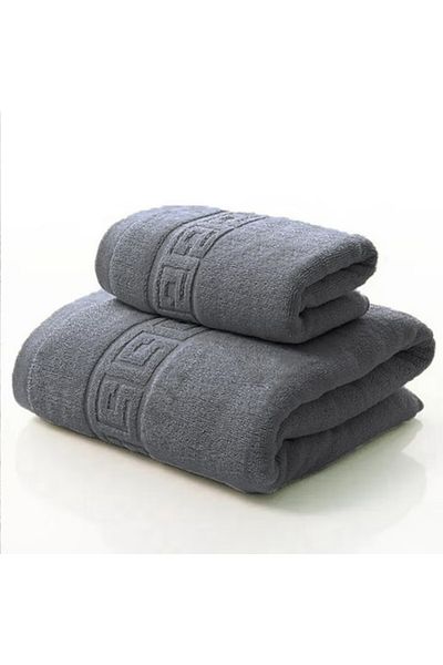 OEM Set 2 Bath Towels, 100% Cotton, 500 gr/mp, 50x90 cm, 70x140 cm, Anthracite