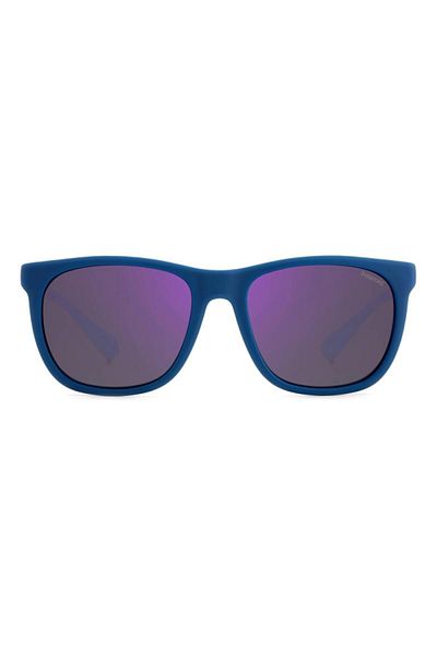 Polaroid Men's Sunglasses PLD 2140/S 802MF, Blue, Rectangular, 55 mm
