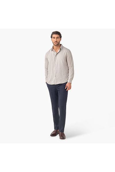 Iconic Iconic Regular Fit Striped Collared Shirt with Long Sleeves