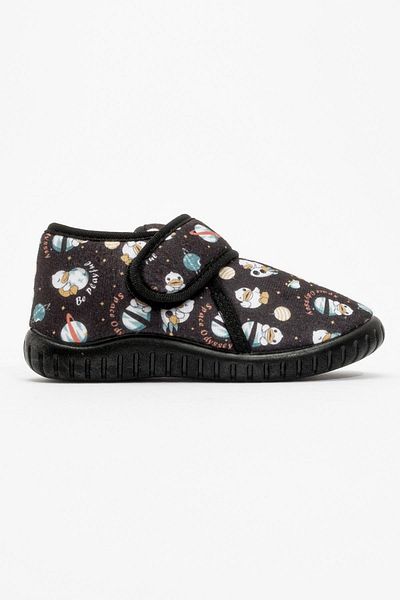 CCWAY AYAKKABI Children's Velcro Home Shoes Black