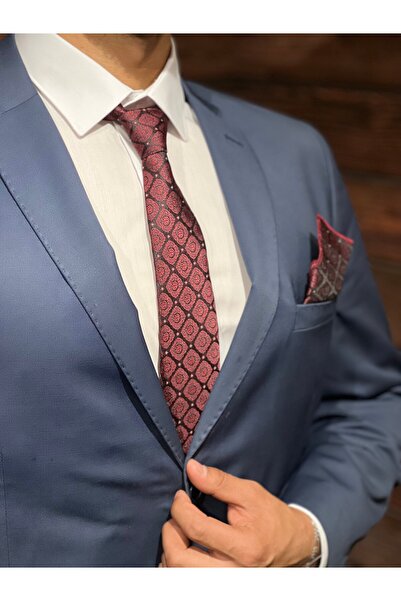 BZN Men's Bordo Handkerchief Tie