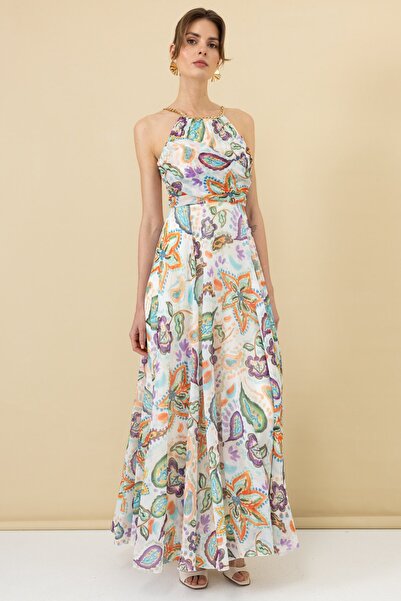 Mi Pret a Porter Mi Zincir Askılı Uzun Şifon Elbise