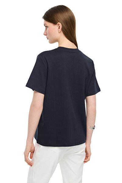 Perspective Striped Crew Neck Cotton T-Shirt